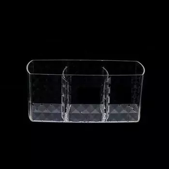 3-слотовый прозрачный акриловый алмазный ящик для хранения косметики, держатель для кистей для макияжа, органайзер для помады, карандаша для бровей, подставка для ванной комнаты