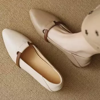 3 см французская овчина туфли на низком каблуке женские абрикосовые головки цвета соответствия одинарный каблук туфли одна педаль 40 чёрный