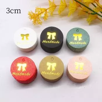 3 см круглая 100TAG+20M STIRNG подарочная этикетка ручной работы MERRY CHRISTMAS подарочная этикетка 100TAG20MSTRIN розовый