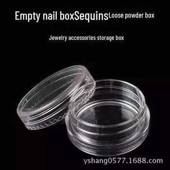 3 см прозрачная круглая шкатулка для хранения ювелирных изделий для бриллиантов, пайеток, ногтей Normal прозрачный