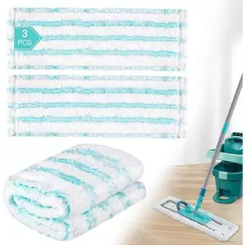 3 сменных чехла для швабр Leifheit Profi XL Micro Duo / Profi XL Cotton Plus Все ручки для швабры для пола, быстро удаляет пятна, эффективно белый