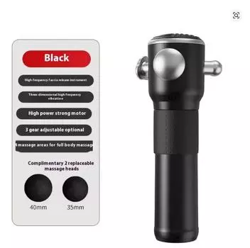 3-Speed Fascia Release Massage Gun with 4 Replaceable Heads, Type-C Fast Charging, Portable High Frequency Vibration Gun for Full Body Muscle Recovery