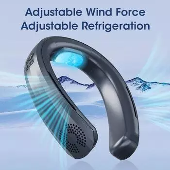 3 Speeds Portable Neck Fan Wireless Cooling Mute Fan Mini Rechargeable Hanging Neck Portable Fan 4000mAh Bladeless Mute Fan
