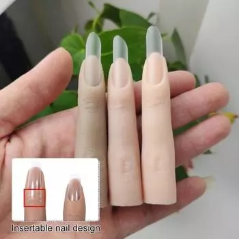 3 стиля 5D модель искусственного пальца многоразовая полезная практика обучения ногтям C