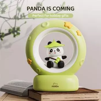 3 стиля лунный ночник милый мультфильм животных кролик панда кошка лампы погладить управление USB перезаряжаемый теплый спальня украшение мягкий