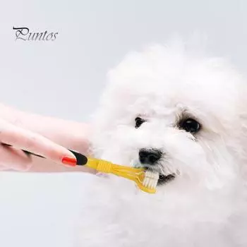 3-сторонняя зубная щетка для домашних животных, удаляющая неприятный запах изо рта, зубной камень, зубная щетка для собак, уход за зубами кошек, щетка для чистки полости рта для собак и кошек C