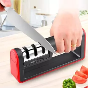 3-ступенчатая ручная точилка, шлифовальная машина для домашнего кухонного ножа, заточка камня, полировка