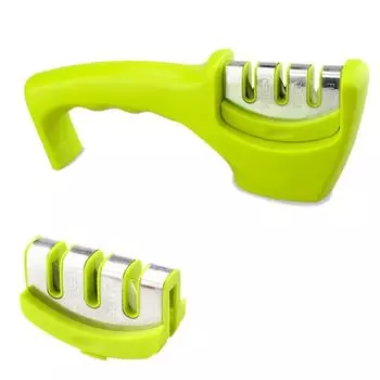 3-ступенчатая точилка для кухонных инструментов для домашнего использования, портативный точильный камень 21*7.2cm