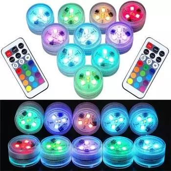 3 светодиода RGB светодиодный подводный светильник подводный ночник на батарейках садовый бассейн светильник для свадебной вечеринки ваза чаша