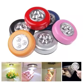 3 светодиодных настенных светильника с сенсорной лампой для кухонного шкафа и шкафа 1pc чёрный