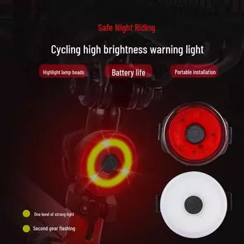 3-светодиодный мини-задний фонарь для велосипеда: Портативный, сменный аккумулятор, ночной мигающий задний предупреждающий фонарь белый