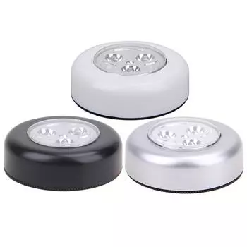 3-светодиодный светильник с питанием от батареи, сенсорный светильник для стены, кухонного шкафа, Lighti чёрный