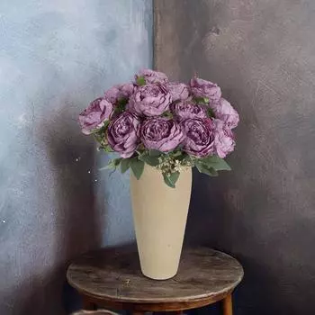 3 связки искусственных цветов пионы букеты искусственные пионы шелковые искусственные пионы со стеблями для свадебного стола домашний декор невесты 3 Bunches белый