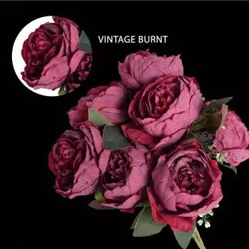 3 связки шелковых искусственных пионов, винтажные пионы, искусственные цветы, букеты, искусственные пионы со стеблями для свадебного стола, домашнего декора невесты 3 Bunches белый