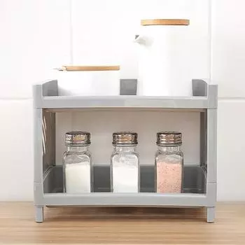 3 Tier Hollow Out Plastic Shelf Desktop Storage Rack Countertop Cosmetic Holder Spice Storage Tray Organizer Foldable