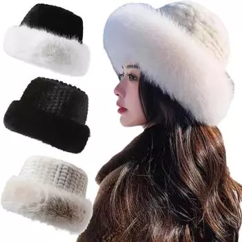 3 типа пушистых меховых женских зимних шапок, теплая защита ушей, зимняя лыжная шапка, женская шапка-бомбер из искусственного меха лисы, ветрозащитная русская шапка-чепчик