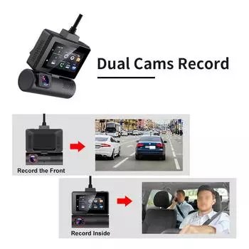 3 Touch ADAS 4G Android DVR Remote Parking Monitor Dash Cam WIFI GPS Dual lens 2WAY Talk Live Streaming on Car ASSIST APP none чёрный