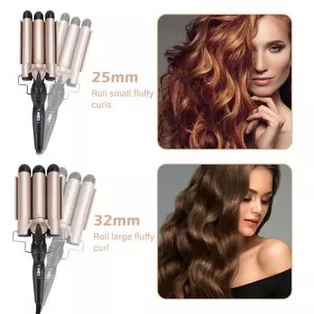 3-трубчатые щипцы для завивки волос 25 32 мм электрические бигуди для волос Wave Hair Style Triple Barrel Egg Roll Hair Styling Beauty Hair Device us
