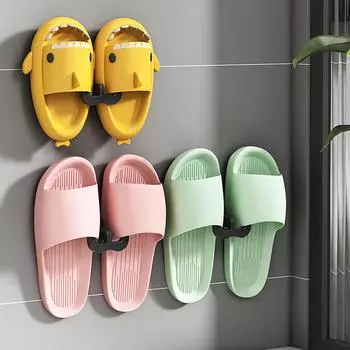 3 u-Shaped Plastic Slipper Rack, Wall-Mounted Perforation-Free Bathroom Draining Sandal Rack, Household Bathroom Storage Rack чистый