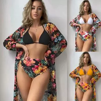 3 упаковки, бикини на косточках, высокая талия, купальник, женский купальник с эффектом пуш-ап, бикини с открытой спиной, купальный костюм, пляжная одежда, летняя женская одежда S белый