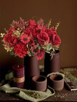 3 упаковки букетов из искусственных цветов, роз, шелковых гортензий, маргариток, тканевых цветов для осенних цветов, фермерский дом, бохо, свадебный стол, центральное украшение розовый