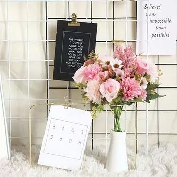 3 упаковки цветов из ткани ромашки, искусственные розы, шелковые гортензии, букеты цветов для осенних цветов, украшение для свадебного стола в стиле бохо, для фермерского дома розовый