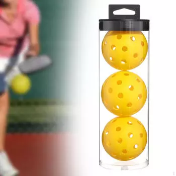 3 упаковки игрушек для упражнений с шариками Pickleball, легкие аксессуары, шарики Pickleball для использования в помещении жёлтый
