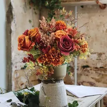 3 упаковки искусственных шелковых букетов из гортензии, ромашковых цветов из ткани для украшения центрального стола в стиле бохо на ферме розовый