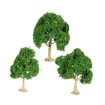 3 упаковки миниатюрных деревьев для ландшафтного дизайна железной дороги deciduous tree