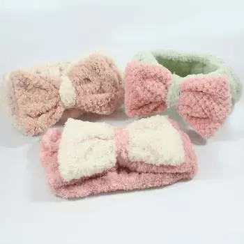 3 упаковки, мягкая повязка для волос с большим бантом в полоску, повязка на голову для душа, повязка на голову для ванны, спа, макияжа