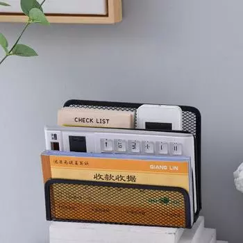 3-уровневая настольная полка для хранения, черная подставка, полый держатель для бумаги, офисный органайзер для хранения документов, лоток для хранения