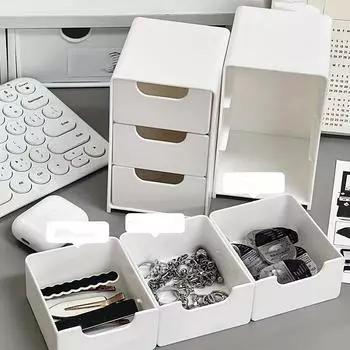 3-уровневый настольный ящик для хранения пластиковый органайзер для косметики настольный ящик для хранения всякой всячины ювелирные изделия контейнеры для хранения принадлежностей для рукоделия