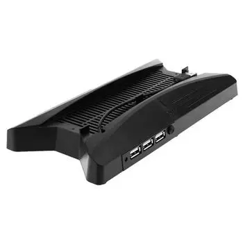 3 USB Hub 2.0 Dual Cooling Fan Station Вертикальная подставка для PlayStation PS4 Pro 21*12*3cm чёрный