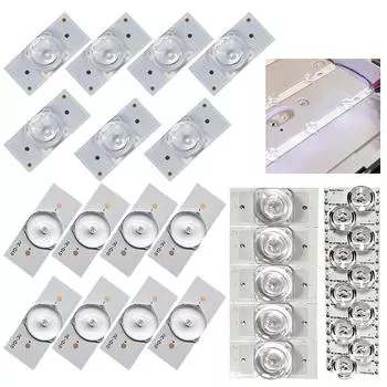 3 В 6 В светодиодные SMD-светильники прочные для 32-65 дюймовых светодиодных телевизоров, ремонт подсветки U 50PCS Round 3V