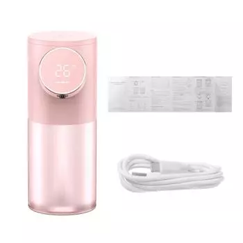 3 Вт 320 мл Перезаряжаемый Автоматический Диспенсер для Мыла с Инфракрасным Датчиком, Водонепроницаемый Диспенсер для Мыла с Цифровым Дисплеем розовый