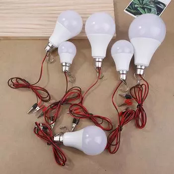 3 Вт 6 Вт 9 Вт 12 Вт 15 Вт 18 Вт Светодиодная лампа постоянного тока 12-85 В с проводом 1,2 м, навинчивающаяся низковольтная батарея, бытовая яркая лампа освещения 9W