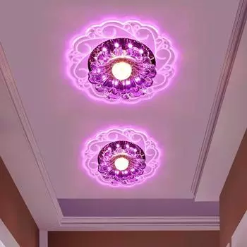 3 Вт Потолочный светильник Кристалл Внутренний Светодиодный потолочный светильник для гостиных Домашнее украшение Exposed фиолетовый