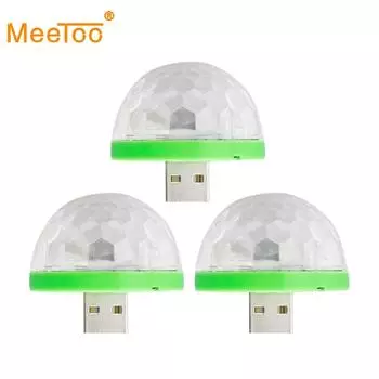 3 Вт светодиодные праздничные огни DJ Light RGB с изменением цвета Звук Активированный кристалл Волшебный мини-диско-шар KTV Рождественская свадьба SoundLights 1Pcs