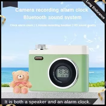 3 Вт Высокое качество звука Ретро камера Bluetooth звуковая система Портативный Bluetooth динамик с записью будильник розовый