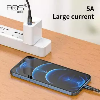 3 в 1 100 Вт прозрачный кабель для быстрой зарядки Type C Usb Micro для iPhone Samsung Huawei Xiaomi Pilot Lamp Charger Usb C 6A 1.5m