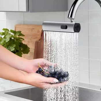 3-в-1 360 ° водопадный кухонный смеситель, сенсорный кухонный смеситель, удлинитель для кухонной мойки, вращающийся водопадный кухонный смеситель