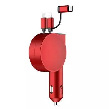 # 3 в 1 60 Вт Автомобильное быстрое зарядное устройство Телескопический шнур Автомобильное зарядное устройство Адаптер для мобильных телефонов чёрный