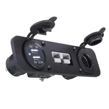 3 в 1 адаптер Anderson Plug 12/24 В 50 А Панель розеток Anderson Dual USB Port Утопленная розетка для автомобиля Грузовик внедорожник CHINA