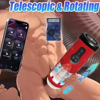3-в-1 электрический пенисный насос, секс-игрушки для мужчин с 5 функциями растяжения, 5 функциями вращения и 5 режимами вибрации со съемной силиконовой вагиной