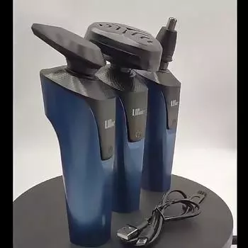 3 в 1 электробритва для мужчин 4D бритва триммер для бороды USB аккумуляторная портативная машинка для мытья волос машинка для стрижки волос для лица Epilato Electric shaver серебряный