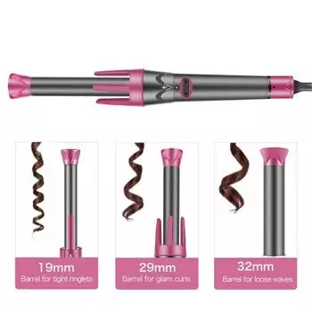 3 в 1 автоматические щипцы для завивки волос, вращающиеся волосы Waver Magic, сменные щипцы для завивки волос, инструменты для укладки волос EU Plug серый