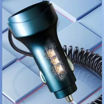 3 в 1 автомобильные зарядные кабели адаптеры с 3.1A USB Type C для Samsung IPhone Huawei быстрая зарядка зарядные устройства с цифровым дисплеем