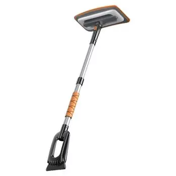 3-в-1 автомобильный скребок для снега, вращающийся на 360°, выдвижной скребок для льда, противоскользящий выдвижной снегоочиститель для лобового стекла автомобиля синий