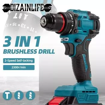 3 в 1 бесщеточная электрическая отвертка дрель аккумуляторные электроинструменты бытовое обслуживание ремонт электрическая дрель для аккумулятора Makita