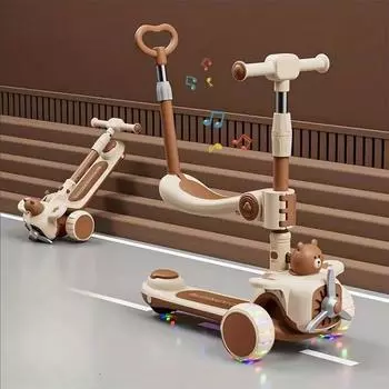3 в 1 детский самокат самокат для малышей с ручкой для толкания для родителей, сиденье, игрушки для катания на открытом воздухе, подарок на день рождения для мальчиков и девочек